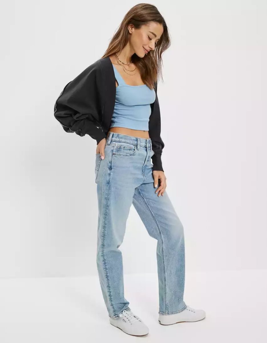 Sweats American Eagle AE Cropped Shrug Noir Femme | KWM-85768564